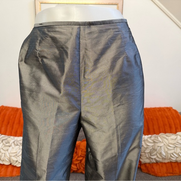 ❣️Talbots 100% Pure Silk Shantung Metallic Pants❣️ - Picture 4 of 11